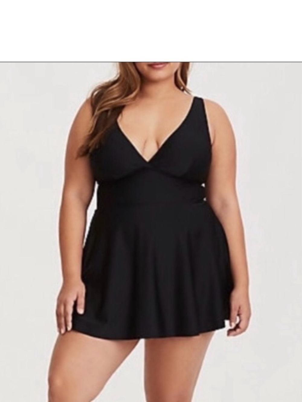 torrid Black V-Neck Swimdress